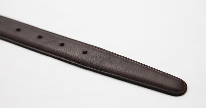 attire FRENCH CALF BELT(ダークブラウン)の剣先