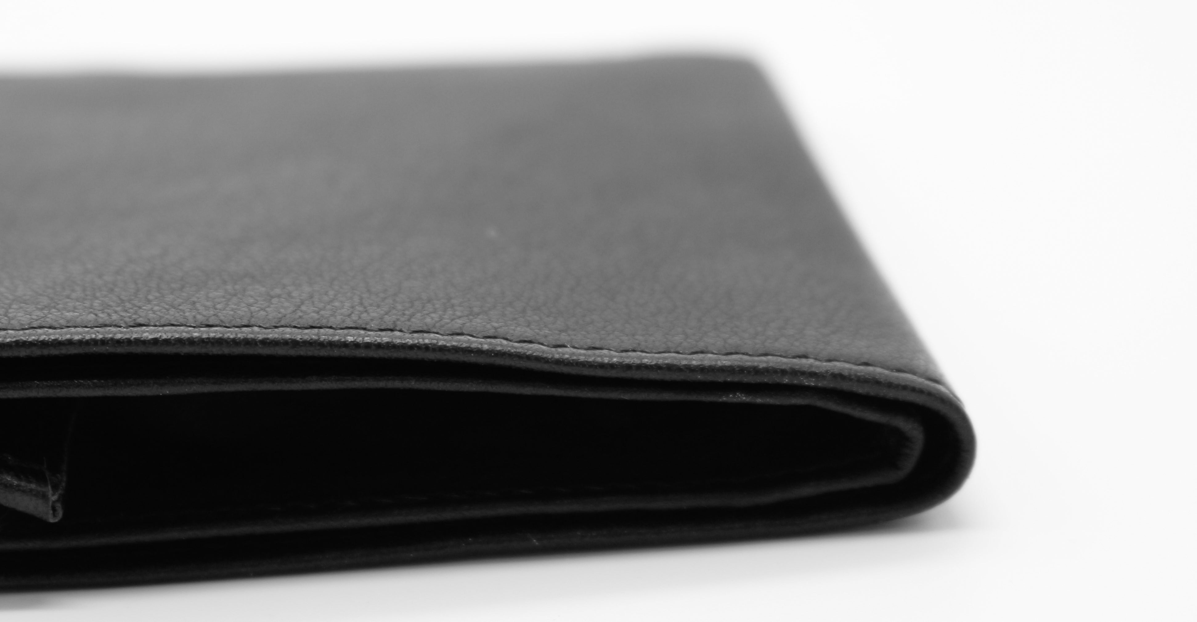 FRENCH CALF COMPACT WALLET(ブラック)の角