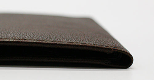 FRENCH CALF COMPACT WALLET(ダークブラウン)の角