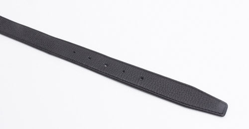 SHRUNKEN LEATHER ELASTIC BELT(リバーシブル、ブラック側)の剣先