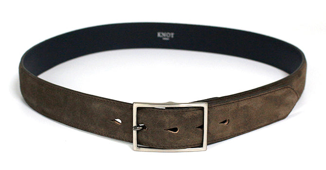 MERCER SPANISH SUEDE LEATHER BELT(ダークブラウン)の全体像