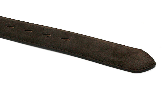 MERCER SPANISH SUEDE LEATHER BELT(ダークブラウン)の剣先