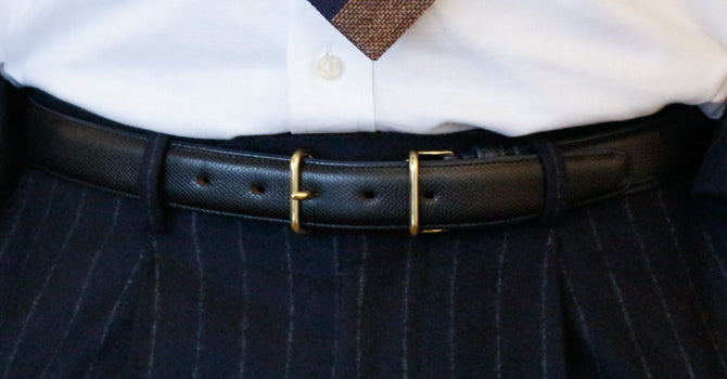 Morikawa GERMAN CALF BELT(ブラック)の着用イメージ