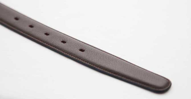 Morikawa GERMAN CALF BELT(ダークブラウン)の剣先