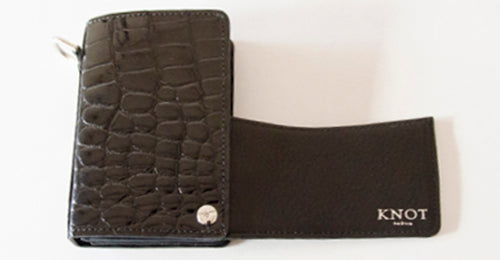 CROCODILE COIN & CARD PURSE （ブラック）のカード入れ