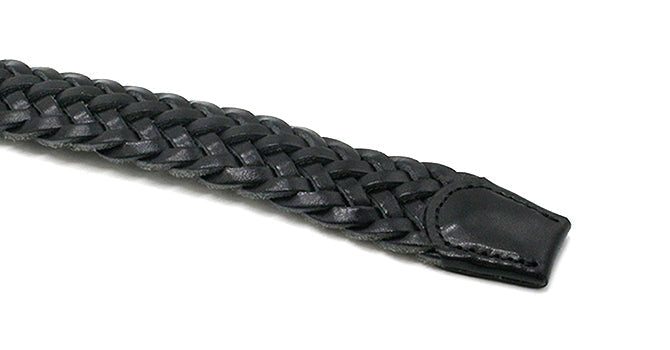 MERCER ITALIAN VEGETABLE TANNED OILED LEATHER MESH BELT（ブラック）の剣先