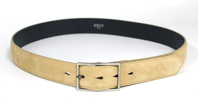 MERCER SPANISH SUEDE LEATHER BELT（ライトブラウン）の全体像