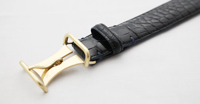 Morikawa CROCODILE BELT（ブラック）のバックル（表）