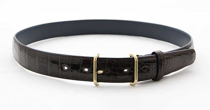 Morikawa CROCODILE BELT（ダークブラウン）の全体像