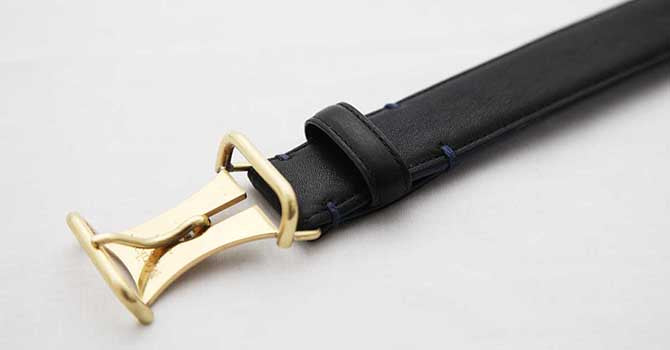 Morikawa FRENCH CALF BELT（ブラック）のバックル（表）