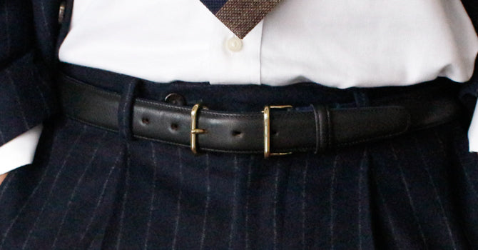 Morikawa FRENCH CALF BELT（ブラック）の着用イメージ