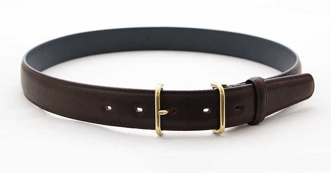 Morikawa FRENCH CALF BELT（ダークブラウン）の全体像