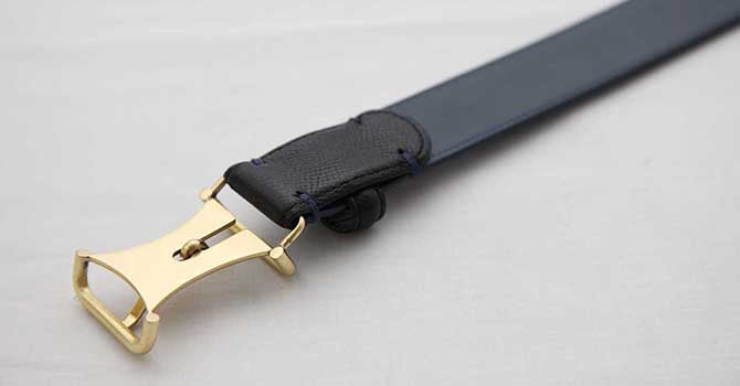 Morikawa GERMAN CALF BELT（ブラック）のバックル（裏）