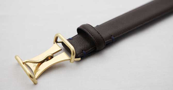 Morikawa GERMAN CALF BELT（ダークブラウン）のバックル（表）